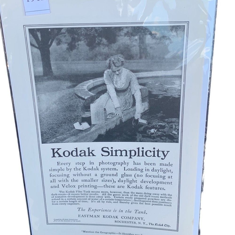 Vintage 1912 Kodak Company Simplicity Experience in the Tank